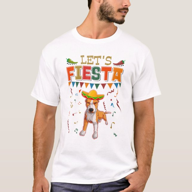 Mexican Cinco De Mayo Fiesta - Let's Fiesta Pitbul T-Shirt (Vorderseite)