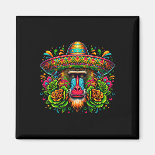 Mexican Cinco De Mayo Let's Fiesta Party Baboon Mo Magnet