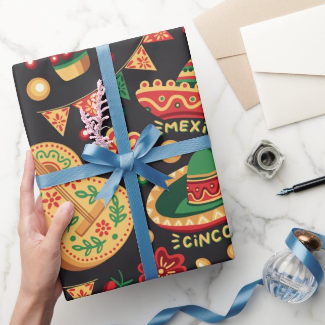 Mexican Cinco De Mayo Pattern  Geschenkpapier (Schenken)