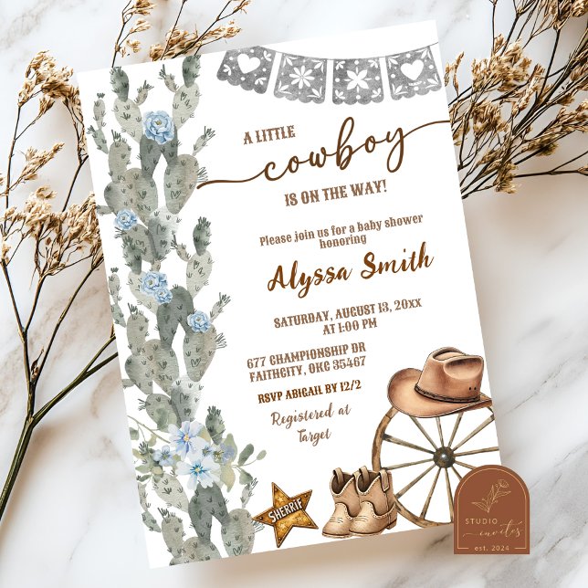 Mexican Cowboy is on the way Baby Shower Einladung (Von Creator hochgeladen)