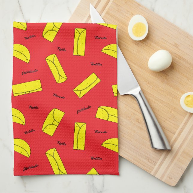 Mexican Cuisine Tortilla Burrito Fajita Enchilada Geschirrtuch (Viertel Falte)