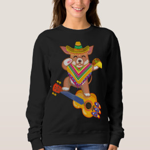 Mexican Dabbing Chihuahua Cinco De Mayo Poncho Som Sweatshirt