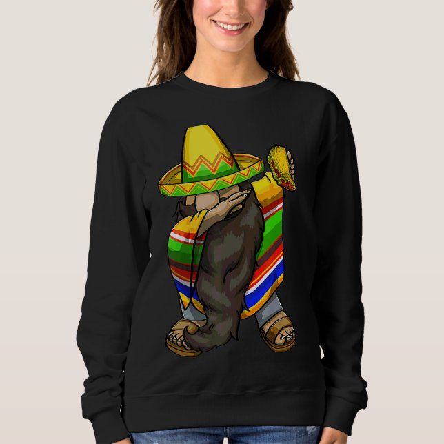 Mexican Dabbing Gnome Cinco De Mayo Poncho Sombrer Sweatshirt (Vorderseite)