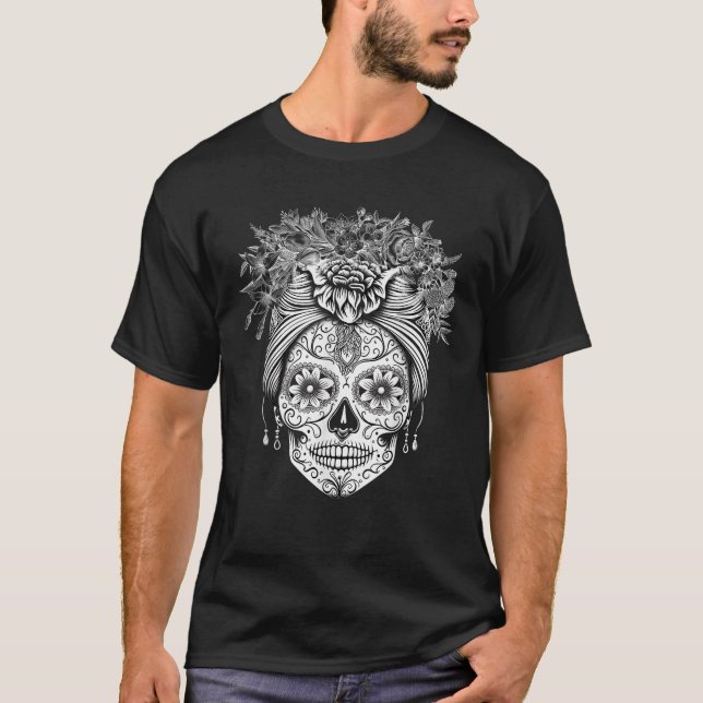 Mexican Dia De Los Muertos Calaveras De Azucar T-Shirt (Vorderseite)