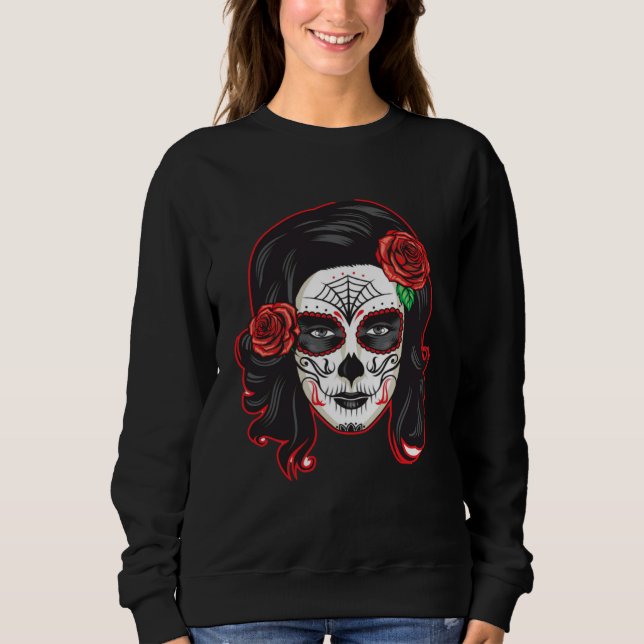 Mexican Dia de lus Muertos Calavera Day of the Dea Sweatshirt (Vorderseite)