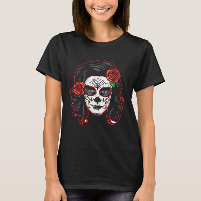 Mexican Dia de lus Muertos Calavera Day of the Dea T-Shirt (Vorderseite)