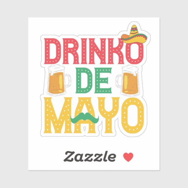 Mexican Drinko de Mayo Funny Cinco de Mayo Gift Aufkleber (Blatt)