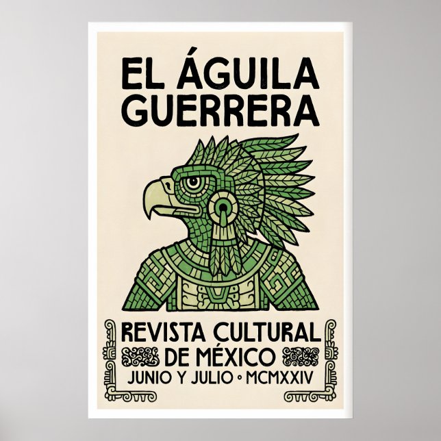 Mexican Eagle Poster Aztec Warrior Design (Vorne)