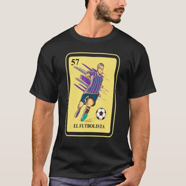 Mexican El Futbolista Lottery Traditionelles Bingo T-Shirt (Vorderseite)