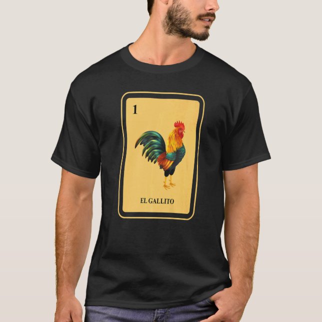 Mexican El Gallito Traditionelle Rooster Bingo Car T-Shirt (Vorderseite)