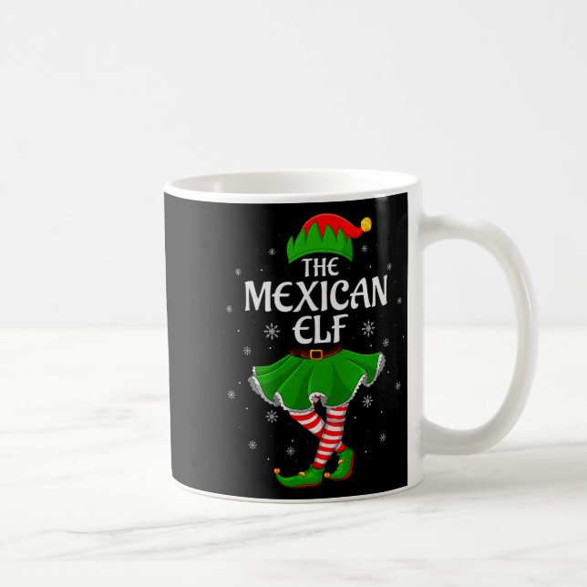 Mexican Elf Christmas Family Girls Women Elf Squad Kaffeetasse (Rechts)