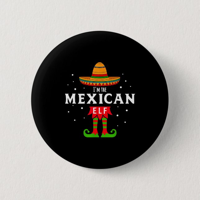 Mexican Elf Christmas Sombrero Feliz Navidad Gift  Button (Vorderseite)