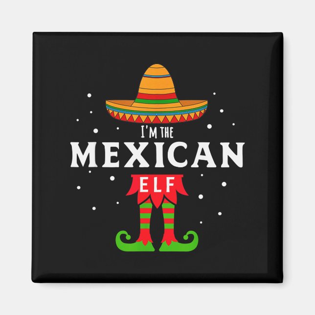 Mexican Elf Christmas Sombrero Feliz Navidad Gift  Magnet (Vorne)