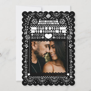 Mexican Fantail Doves Papel Picado Save the Date Einladung