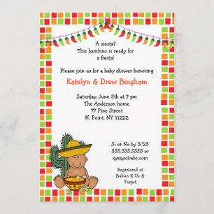 Mexican Fiesta Baby Dusche Invite Junge mittlere H Einladung