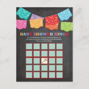 Mexican Fiesta Baby Shower Bingo Spielkarte Einladungspostkarte