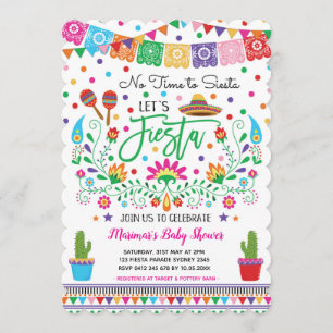 Mexican Fiesta Baby Shower Cactus Invitation Einladung