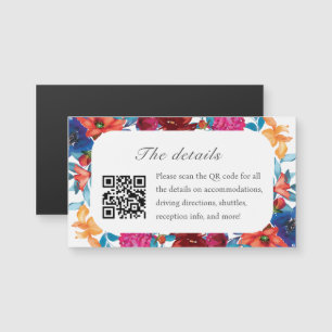 Mexican Fiesta Blume Wedding Details Magnet Card