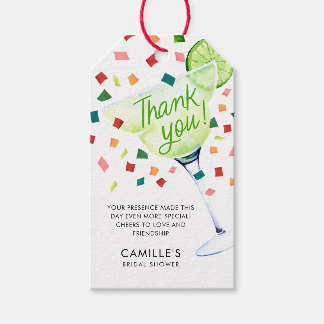 Mexican Fiesta Brautparty Danke, dass Sie das Etik Geschenkanhänger (Vorderseite)