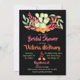 Mexican Fiesta Brautparty Watercolor Cactus Einladung