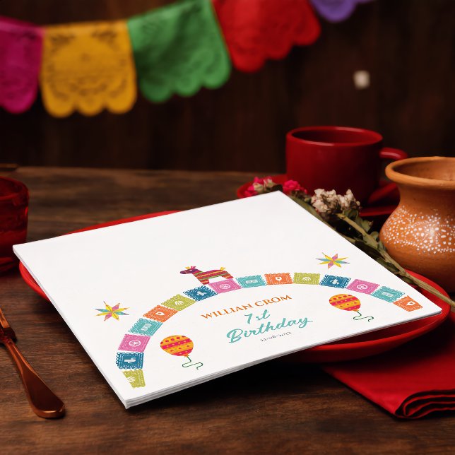 Mexican Fiesta Cactus 1. Geburtstag Serviette (Von Creator hochgeladen)