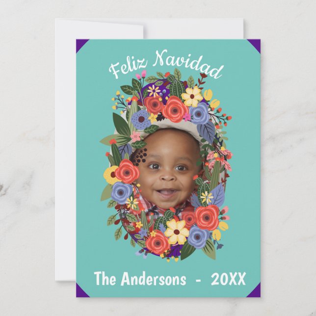 Mexican Fiesta Christmas Monogram Einladung (Vorderseite)