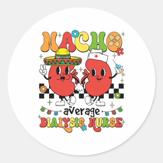 Mexican Fiesta Cinco De Mayo Rn Nacho Durchschnitt Runder Aufkleber (Vorderseite)