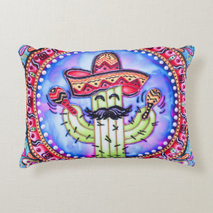 Mexican Fiesta Cinco de Mayo Sombrero Hat Blue Red Dekokissen