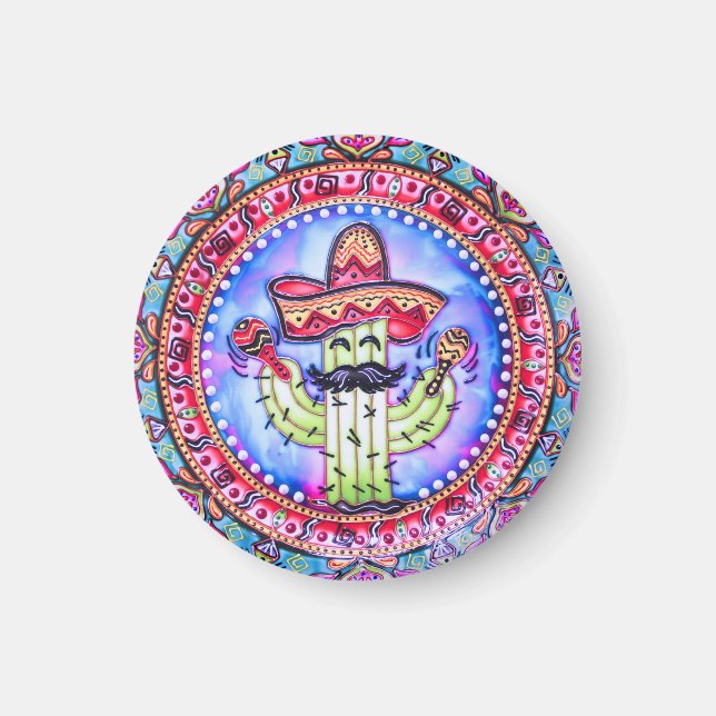 Mexican Fiesta Cinco de Mayo Sombrero Hat Blue Red Magnet (Vorne)