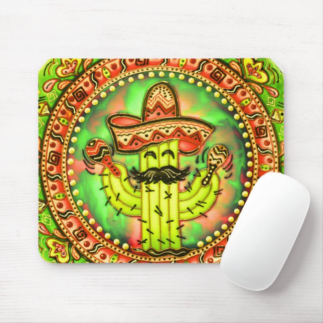 Mexican Fiesta Cinco de Mayo Sombrero Hat Green Mousepad (Mit Mouse)