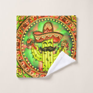 Mexican Fiesta Cinco de Mayo Sombrero Hat Green Waschlappen