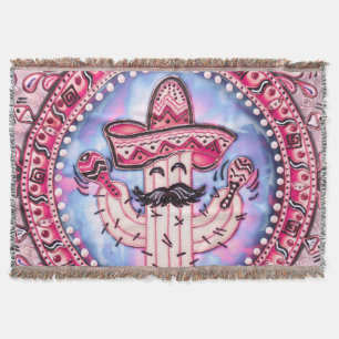 Mexican Fiesta Cinco de Mayo Sombrero Pink Blue Decke