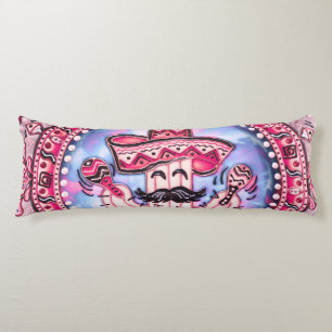 Mexican Fiesta Cinco de Mayo Sombrero Pink Blue Seitenschläferkissen