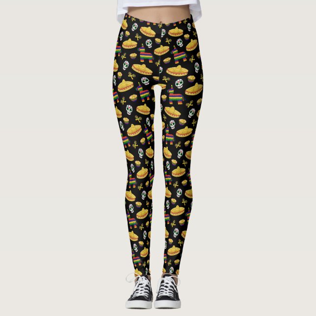 Mexican Fiesta & Día de Muertos Leggings (Vorderseite)