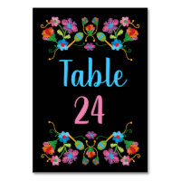 Mexican Fiesta Embroidery Tischnummern