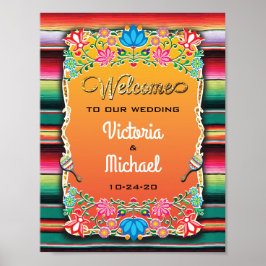 Mexican Fiesta Empfang Wedding Sign Poster