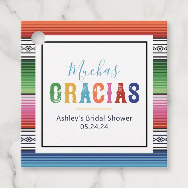 Mexican Fiesta Favor Tag Geschenkanhänger (Vorderseite)