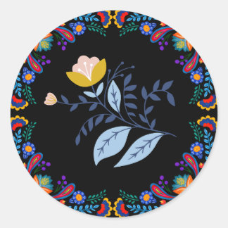 Mexican Fiesta Floral Baby Showaufkleber Runder Aufkleber