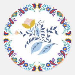 Mexican Fiesta Floral Baby Showaufkleber Runder Aufkleber