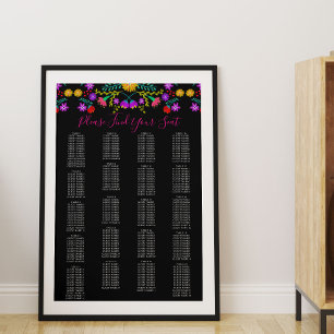 Mexican Fiesta Floral Table Seekarten Poster