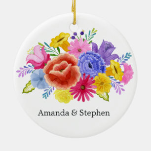 Mexican Fiesta Floral Wedding Keramik Ornament