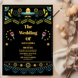 Mexican Fiesta Folkart Floral Wedding Einladung