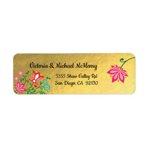 Mexican Fiesta Gold Foil Adressetiketten