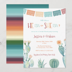 Mexican Fiesta He Esta She ESTA Unisex Baby Shower Einladung