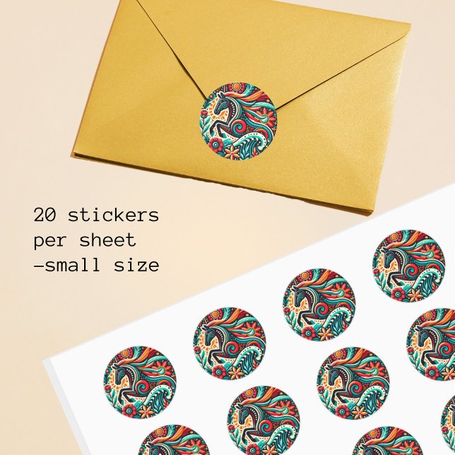 Mexican fiesta horse runder aufkleber (Von Creator hochgeladen)