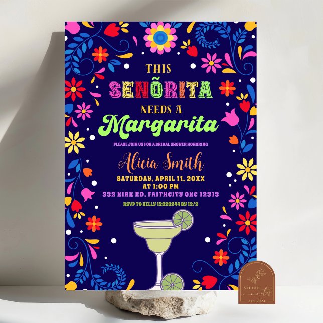 Mexican Fiesta Margaritas Bridal Shower Invitation Einladung (Von Creator hochgeladen)