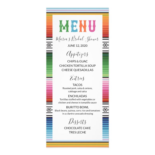 Mexican Fiesta Menu Card Werbekarte (Vorne)