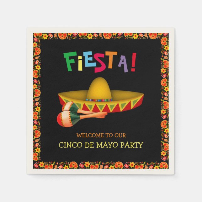 Mexican Fiesta oder Cinco de Mayo Serviette (Vorderseite)