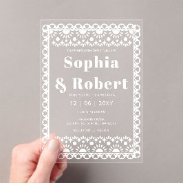 Mexican Fiesta Papel Picado Boho Wedding Acryleinladungen