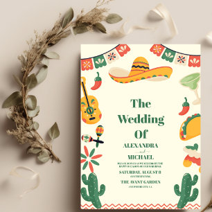 Mexican Fiesta Papel Picado Wedding Einladung